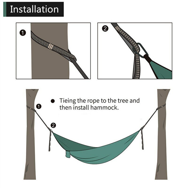 2PCS/set 2M Hammock Straps Polyester Straps 5 Ring High Load-Bearing Barbed Outdoor Camping Hammock Swing Strap Rope