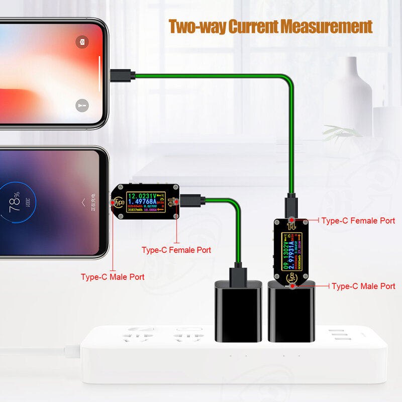 USB Tester Spannung Strom Meter Typ-C-Multimeter Voltmeter Amperemeter PD Detektor für Haushalts Strom Zubehör