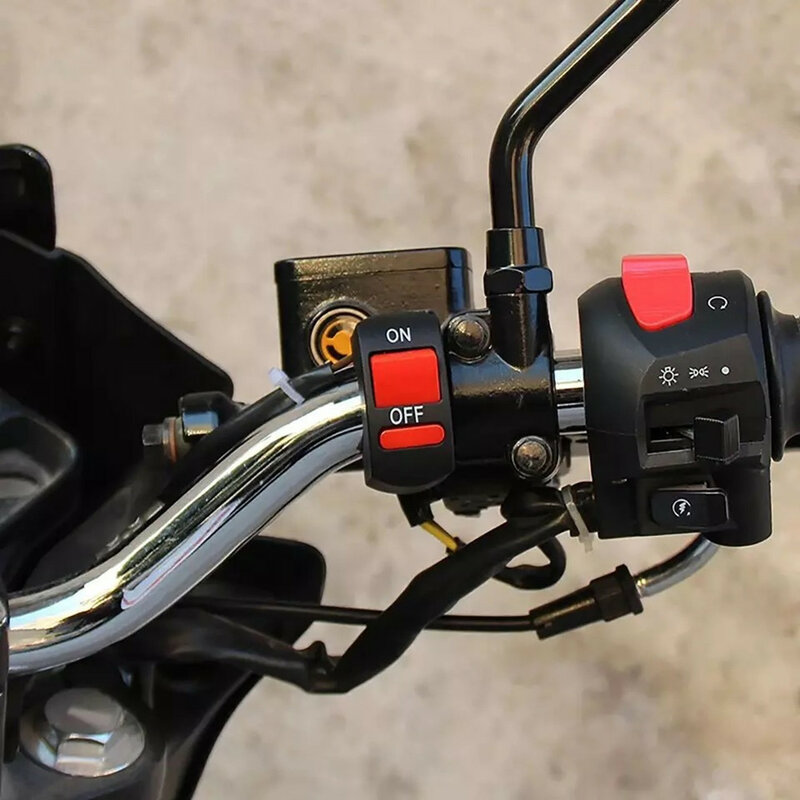 Interruttore di accensione del manubrio del motociclo ON OFF pulsante di accensione per Moto ATV Bike DC12V/10A nero universale