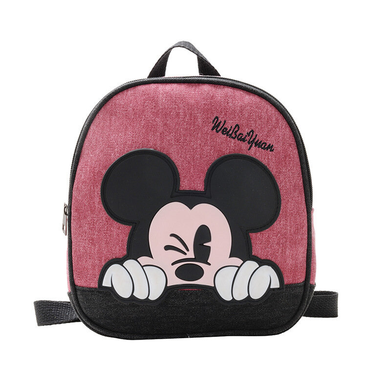 Disney's New Mickey Children's Backpack Luxury Brand Fashion Boys and Girls Schoolbag Canvas Cartoon Large-capacity Luggage Bag