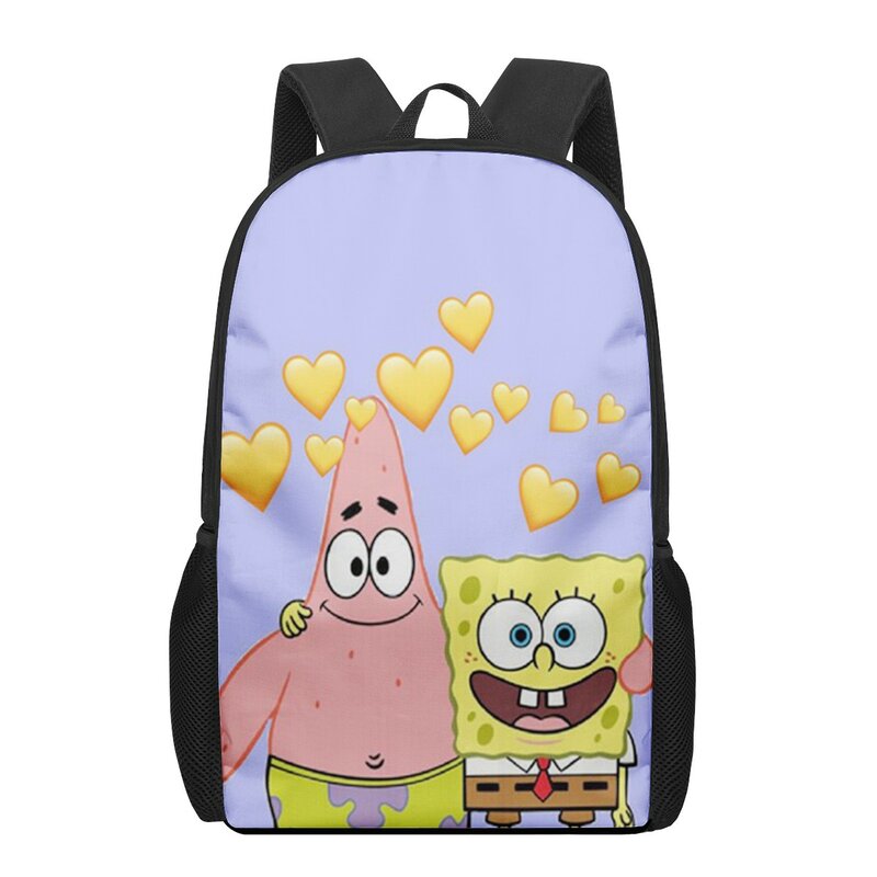 SpongeBobs-mochila con estampado de dibujos animados para hombre y niño, morral escolar con estampado de dibujos animados, bolsa de libros para adolescentes, Bo
