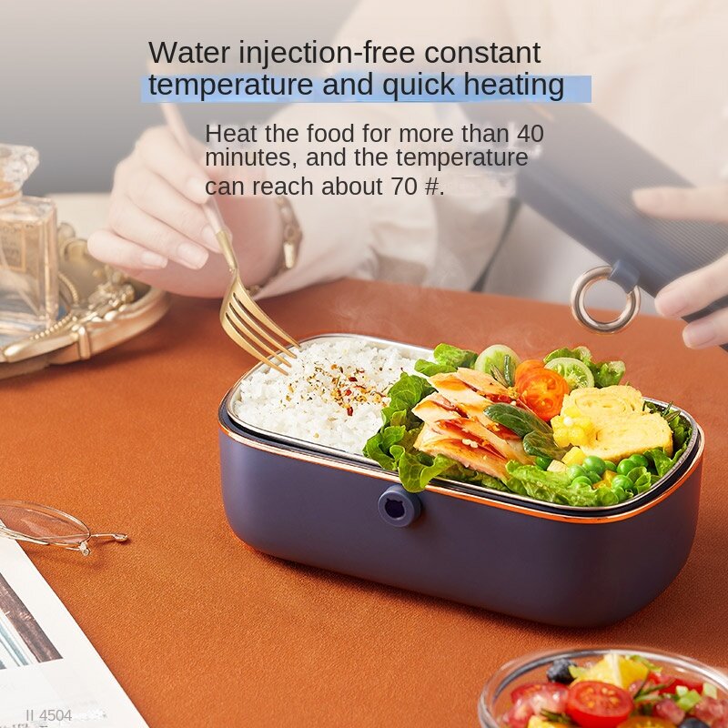 Electric Lunch Box Insulation Lunch Box Water Free Portable 304 Stainless Steel Liner Cooking Self-heating Lunch Box 0.9L