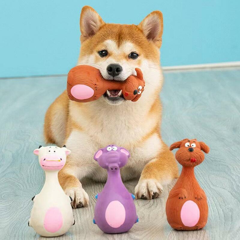 Latex Dog Toys Elephant Donkey Cow Rubber Vocal Toys Teeth Interactive Cleaning Bite Latex Toys Resistant Toy Squeaky Chew T8Y0