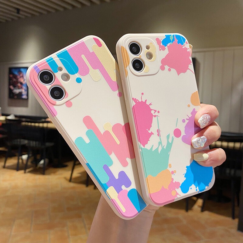 Rainbow For iPhone 11 12 13 Pro MAX 13 12 Mini 6 6S 7 8 Plus SE 2020 X XR XS MAX White Phone Protect Case Cover Silica Gel Soft