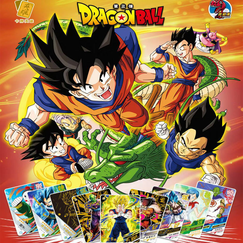 Dragon ball cards conjunto completo de cartões de dragon ball sun wukong anime personagens coleção cartão livro de luxo coleção edição