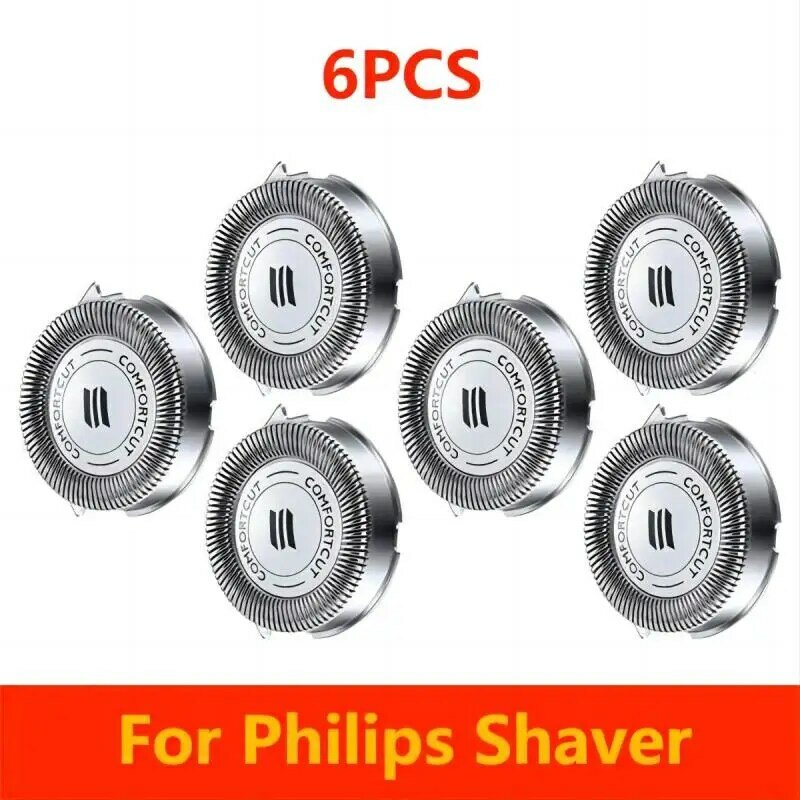 6Pcs SH30/50/52 Shaver Replacement Heads for Philips Electric Shaver Series 1000, 2000, 3000, 5000 Blade Head