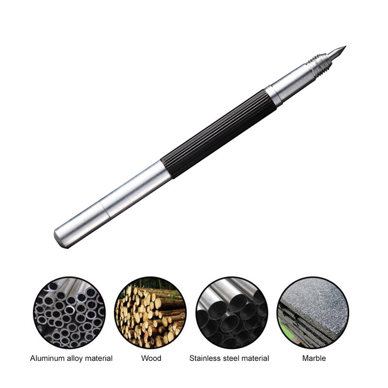 Tungsten Carbide Tip Scriber Pen Dubbele Kop Graveren Sterke Taaiheid Glas Draagbare Gereedschap Voor Keramische