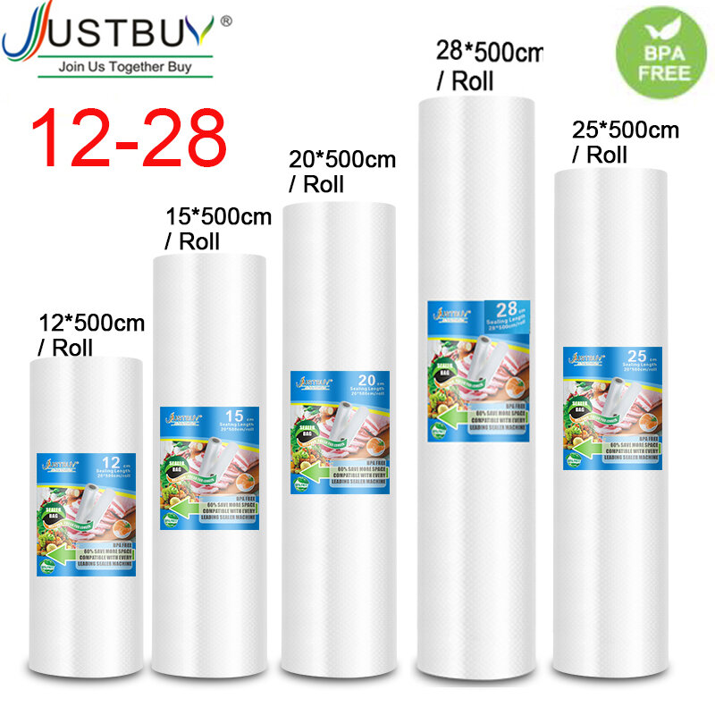 BPA FREE Food Vacuum Storage Bag Vacuum Sealer Fresh Long Keeping 12+15+20+25+28cm*500cm