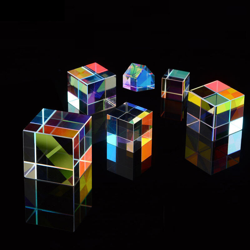 Optical Prism X-Cube ฟิสิกส์การสอนเครื่องมือกระจก RGB Combiner Splitter ข้าม Dichroic Prism ภาพการวิจัยการศึกษา Gif