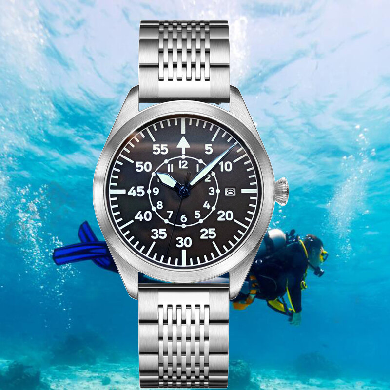 Mergulhador relógio mecânico safira cidadão movimento automático mergulho caso fino relógio de pulso masculino vostok amphibia marca luxo