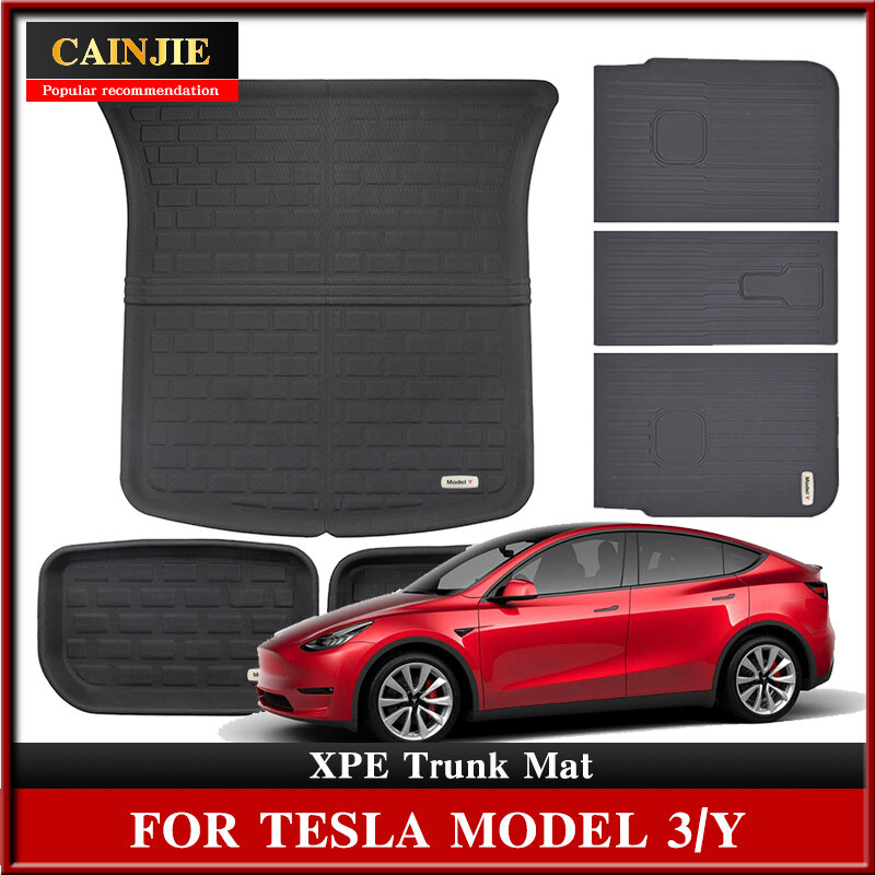 2021 New Model Y Car Front Trunk Mat For Tesla Model 3 2023 Accessories TPE Upper Trunk Mat Waterproof Lower XPE Trunk PAD