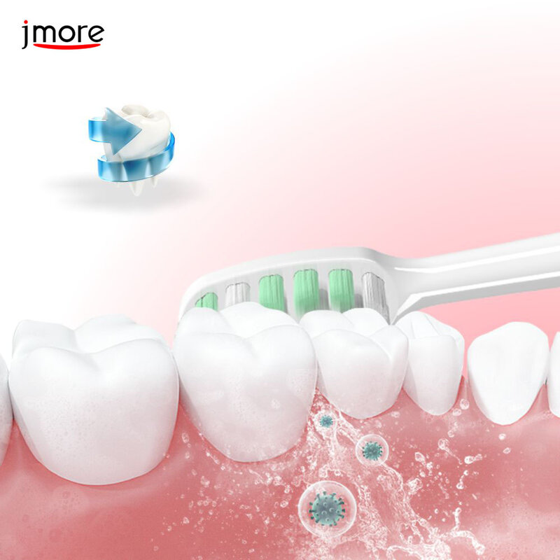 Jmore ultra-som escova de dentes elétrica 15 modo cor adulto usb recarregável ipx7 limpeza clareamento lcd sonic escova de dentes elétrica
