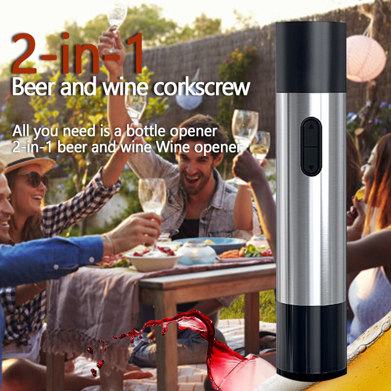TABELL 2 in1 Electric Beer Wine Openers for Home Kitchen Stainles Steel Automatic Cap Opener Wine Opener Beer Bottle Accessorie