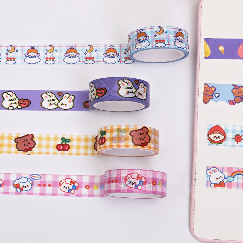 1 Roll Kawaii Bears-Washi Tape Set Stickers Decoratieve Afplakband Schroot Boeken Plakband School Briefpapier Leveringen
