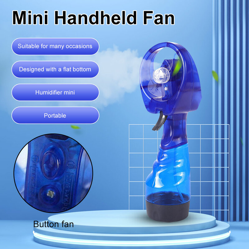 Портативный мини-вентилятор с распылителем воды, Настольный увлажнитель с распылителем, с мультяшным рисунком, вместительное хранилище для воды