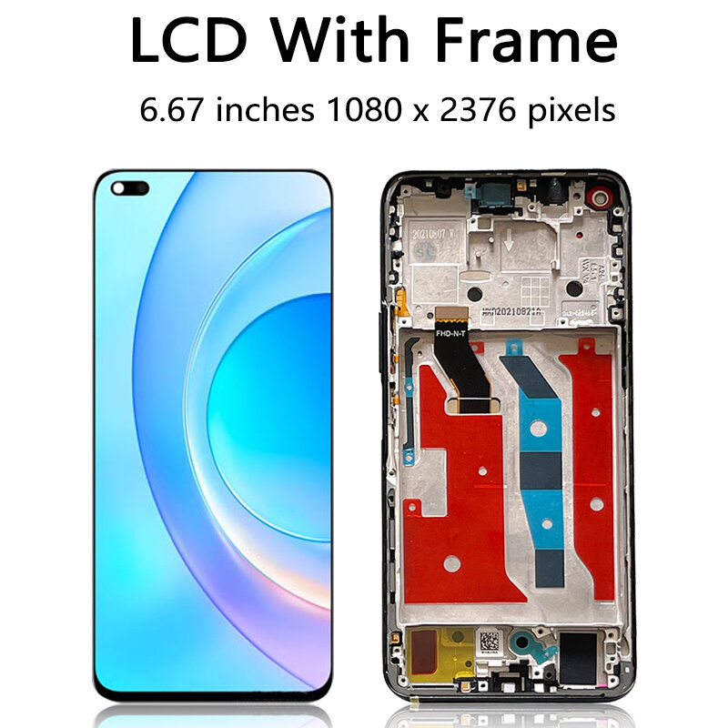 6.67 "Originele Voor Huawei Nova 8i Lcd NEN-L22 Display Touch Glas Panel Screen Digitizer Vergadering Pantalla Voor Honor X20 lcd
