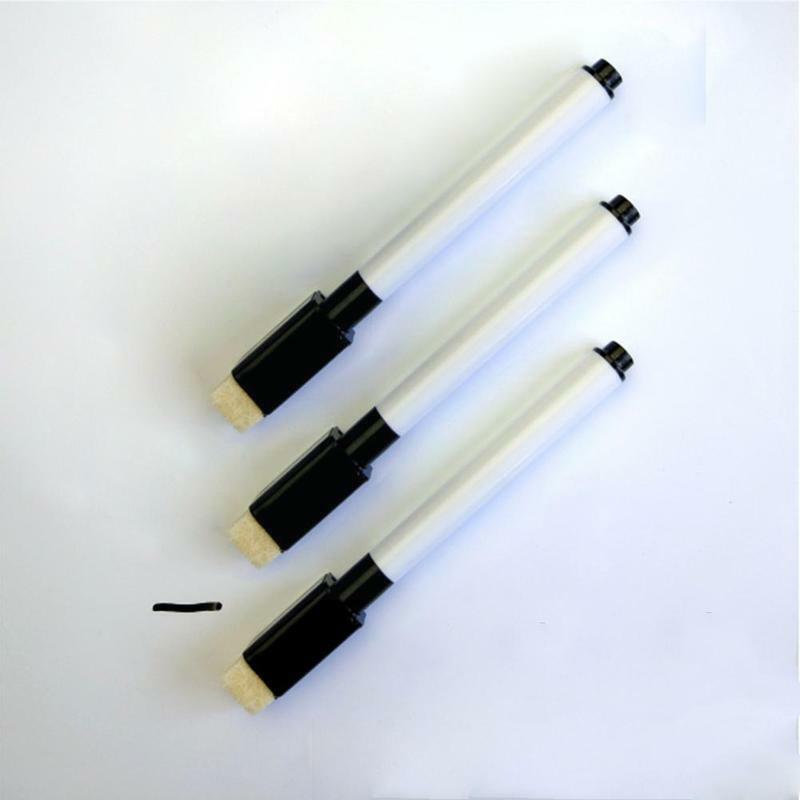 Vividcraft 10 pcs/Lot Erasable Whiteboard Marker Pen Ink with Chalk Gifts Black Stationery Children Marker Kids Pen Eraser Z6O2