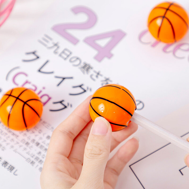1 Buah Satu Lubang Kreativitas Bola Basket Kecil Penajam Pensil Plastik Oranye Alat Tulis Siswa Item Alat Tulis Siswa