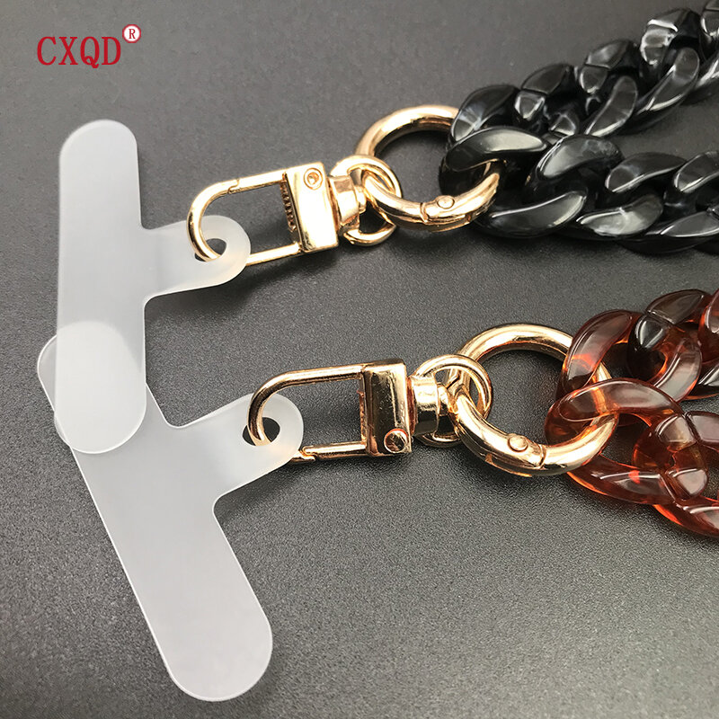 120cm Bevel Design Anti-lost Phone Lanyard Rope Neck Strap Colorful Portable Acrylic Cell Phone Chain Accessories Gifts Outdoor
