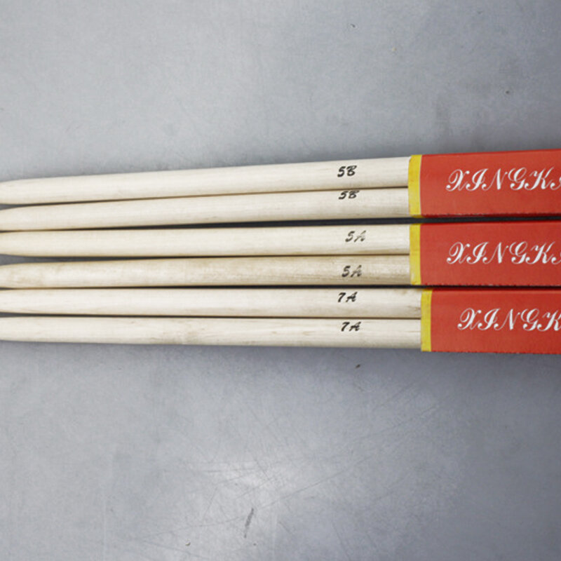 24 buah stik Drum ujung Oval kayu Maple 5A/5B/7A stik Drum panjang 16 inci Aksesori instrumen perkusi
