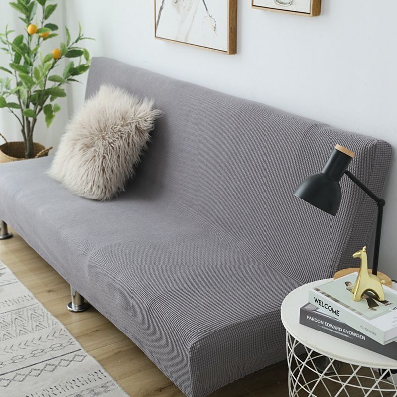 Polar velo casa capa de sofá cama slipcover capa de tecido sólido sem braços sofá banco capas protetor pet garras