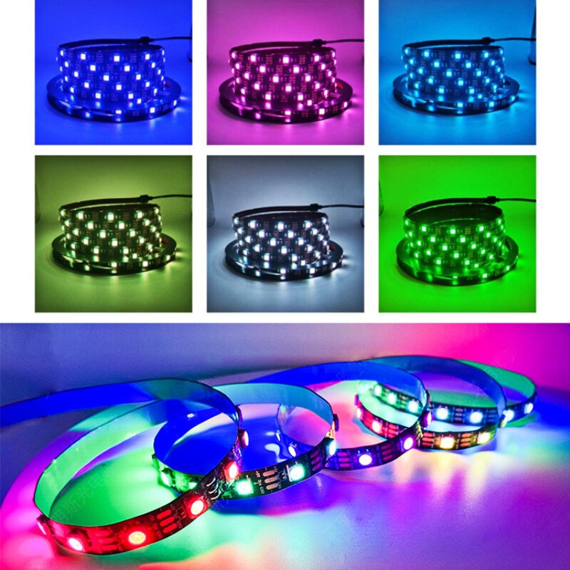 Tira de luces LED RGB 5050 mini, cinta Flexible impermeable con Control de 3 botones, luz de fondo para TV, decoración de fiesta en casa, lámpara Led USB