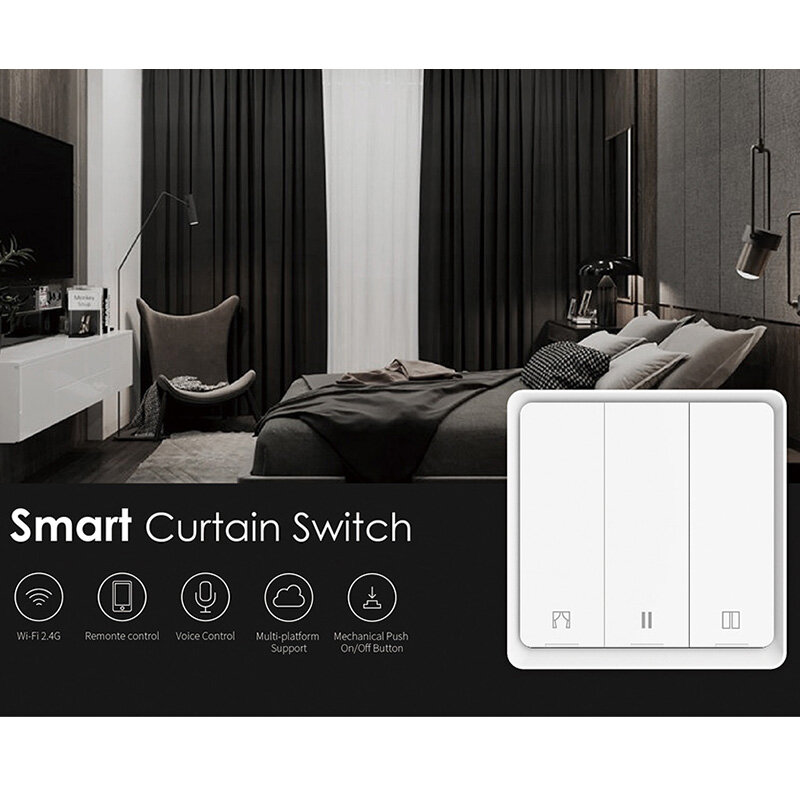 Lonsonho Tuya Zigbee Smart Curtain Switch For Blind Motor Smart Life Home Wireless Remote Control Alexa Google Home Compatible