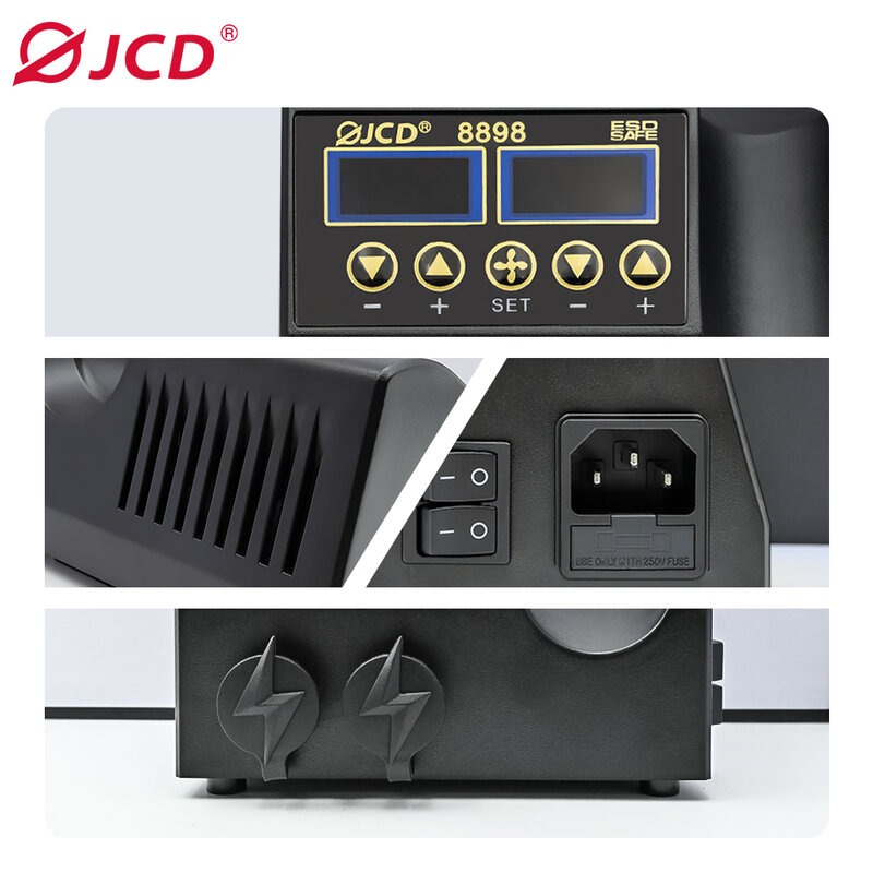 2 in 1 750W stasiun Solder tampilan Digital LCD stasiun pengerjaan ulang las untuk ponsel BGA SMD PCB IC Alat Solder perbaikan 8898