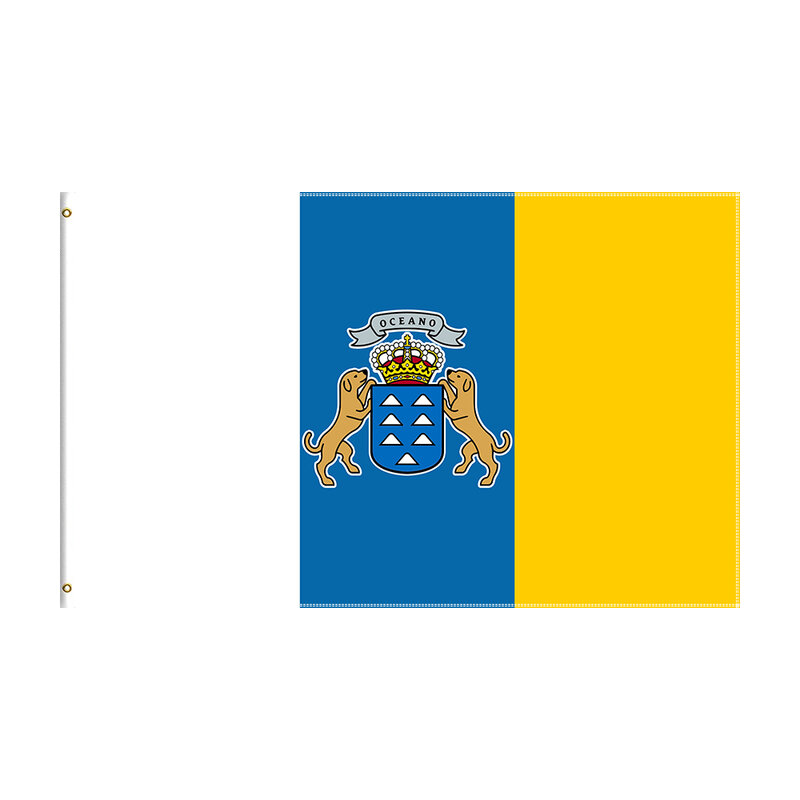Bandera de las Islas Canarias de 3x5 pies, bandera de la región española de Canarias para decoración del hogar, cartel colgante