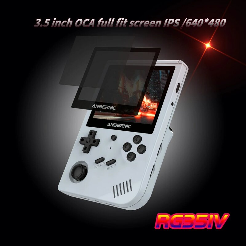 Anbernic Baru Asli RG351V Retro HD Built-In 16G RK3326 3.5 Inci 640*480 Emulator Konsol Game Genggam Portabel 54000 Game