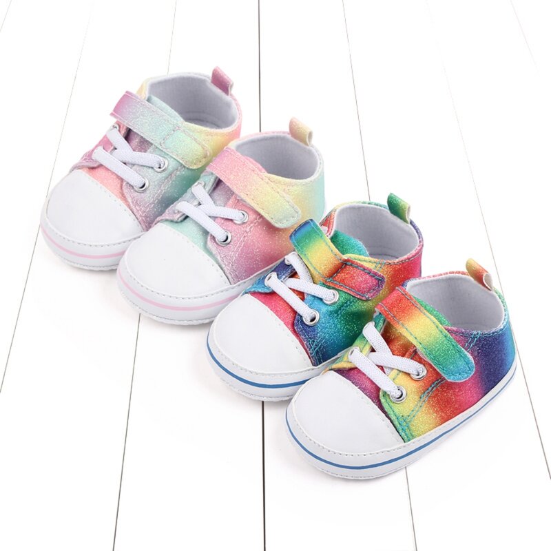 Осенняя повседневная обувь Weixinbuy для новорожденных девочек с мягкой подошвой детские кроссовки для мальчиков Младенческая обувь на липучк...