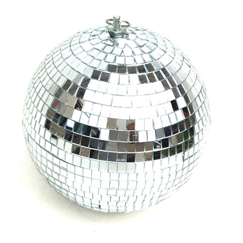 Colorful Stage Lighting Effect 8 Inch 20Cm Disco Mirror Glitter Ball Lightweight Silver Christmas Party Decor