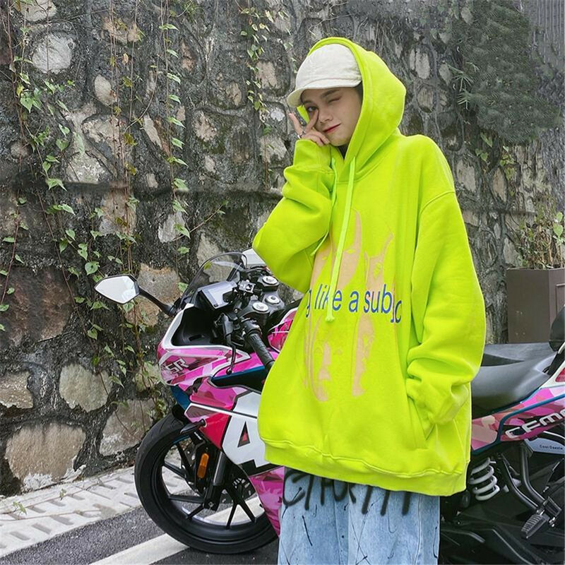 Harajuku chaopai Hoodie Sweatshirt men's and women's loose long sleeve hip hop fashion Pullover super Dalian Hoodie women's