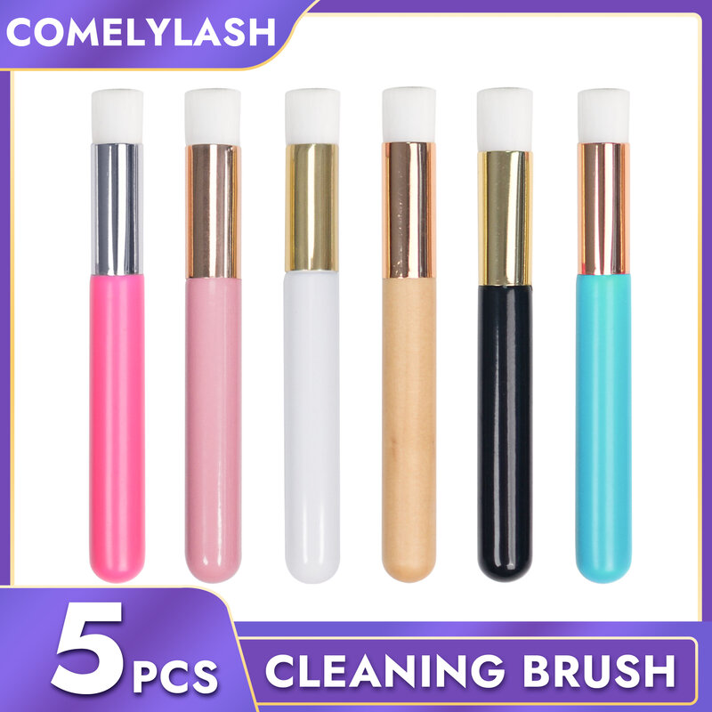 Comelylash 5 pçs cílios limpeza escova sobrancelha profunda lash shampoo escova limpa profissional extensões de cílios ferramenta