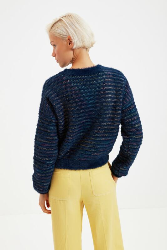 Trendformas para tricô com colarinho de bicicleta suéter