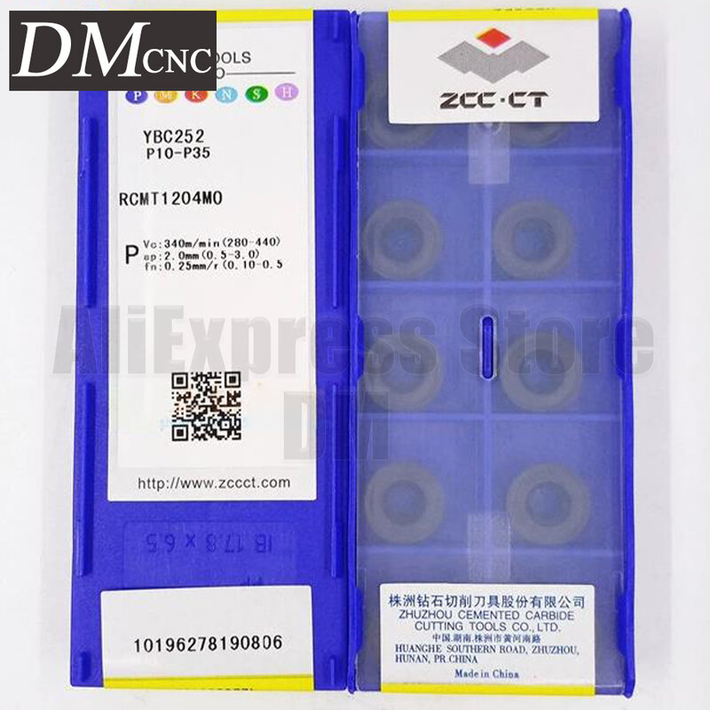 10pcs RCMT1204MO YBC252 RCMT1204 MO YBC252 RCMT 1204 MO YBC252 Carbide Round Inserts Turning Tools CNC Cutter Lathe Blade