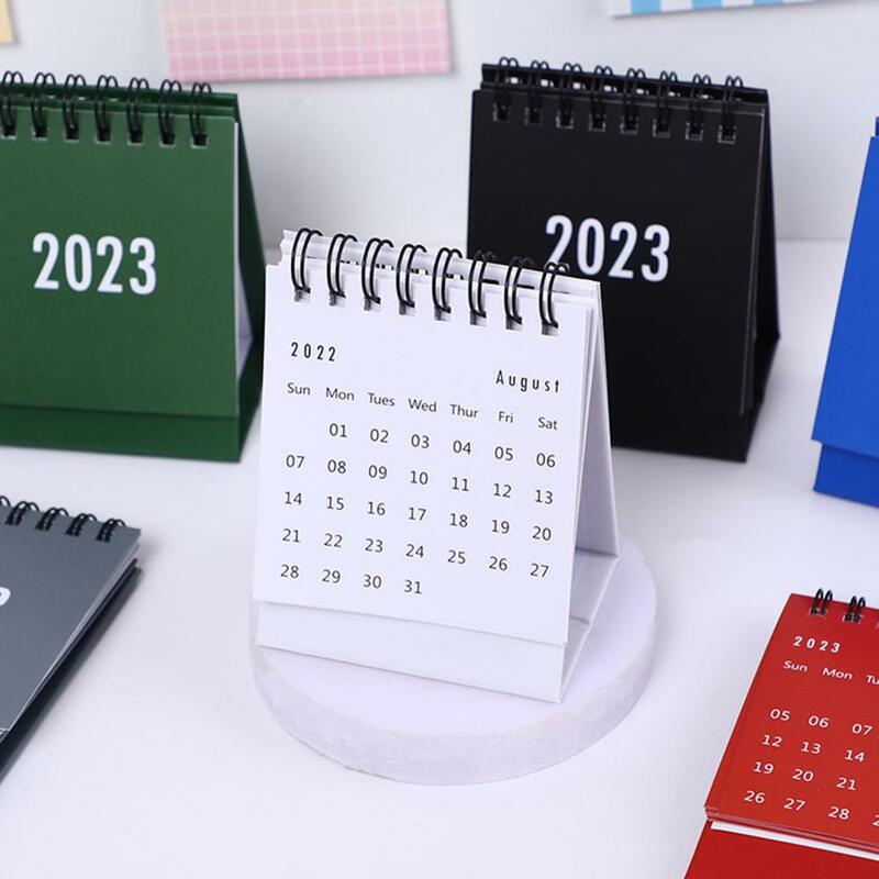 2023 Kalender Meja dengan Basis Kardus Catatan Tanggal Perlengkapan Alat Tulis Kantor Berdiri Kalender Tahun Bulanan Desktop untuk Hadiah
