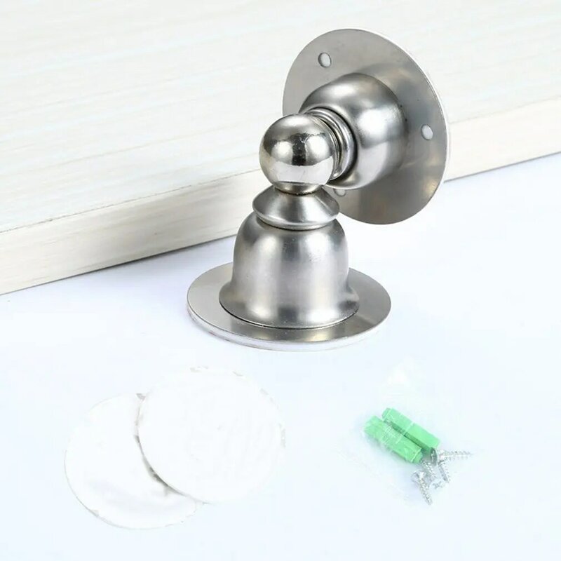 Arrêt de porte magnétique en acier inoxydable, Anti-collision, pour salle de bain