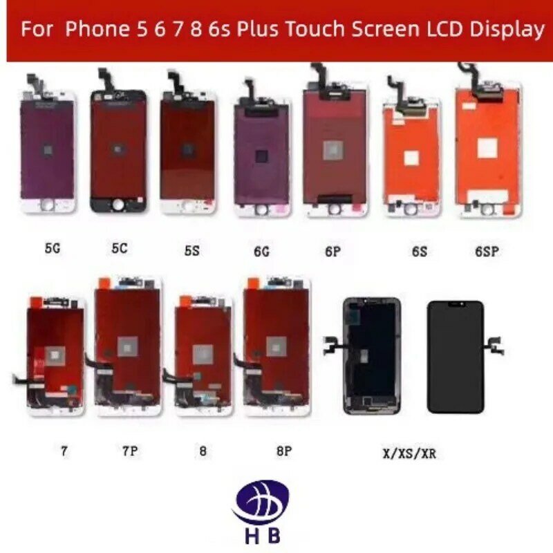 Aaa + + display lcd para iphone 6 7 8 6s mais substituição da tela de toque para iphone 5 5c 5S se nenhum pixel morto + tpu ferramentas