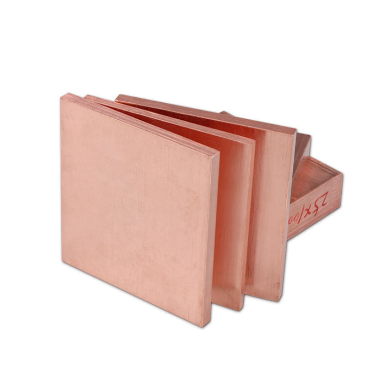 1pc t2 placa de cobre vermelho quadrado folha de cobre puro thk 0.5-6mm diy bloco de metal folha de metal fina placa de construção almofada