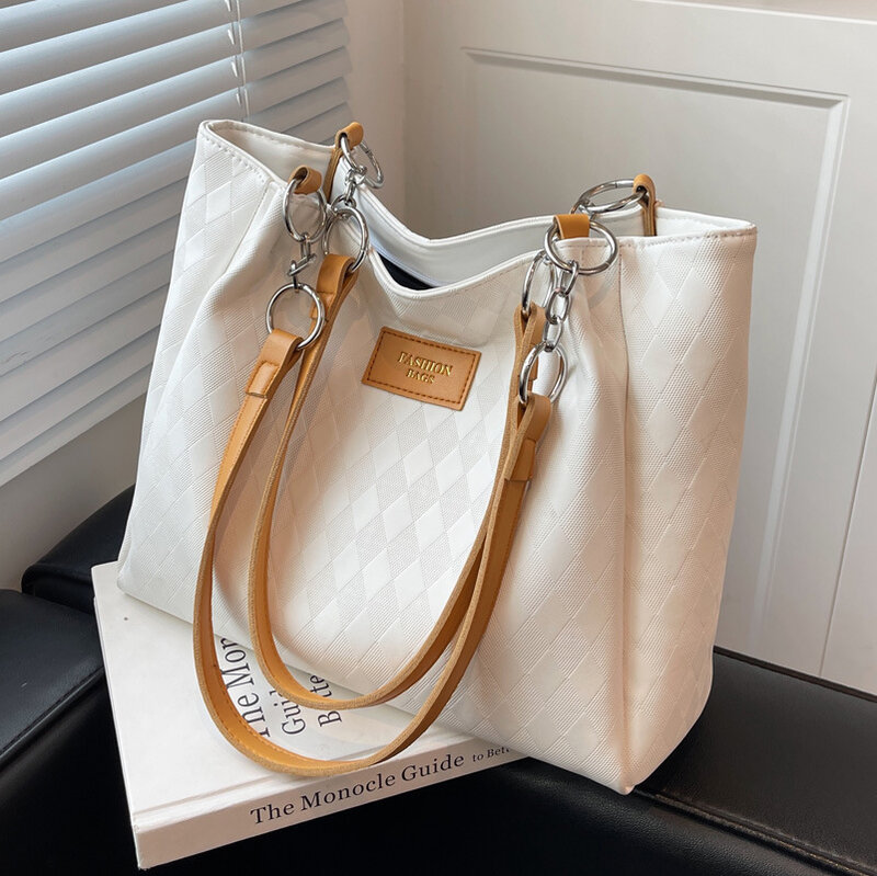 Вместительная сумка, женская сумка, новинка 2023, Весенняя Высококачественная нишевая сумка на одно плечо, универсальная сумка-тоут