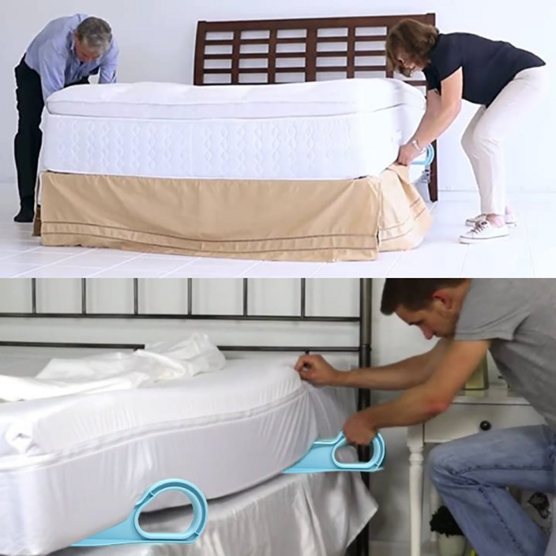 2 pçs novo colchão levantador ergonômico cama fazendo levantamento acessível ferramenta aliviar a dor nas costas cama ferramenta em movimento plástico labor saving