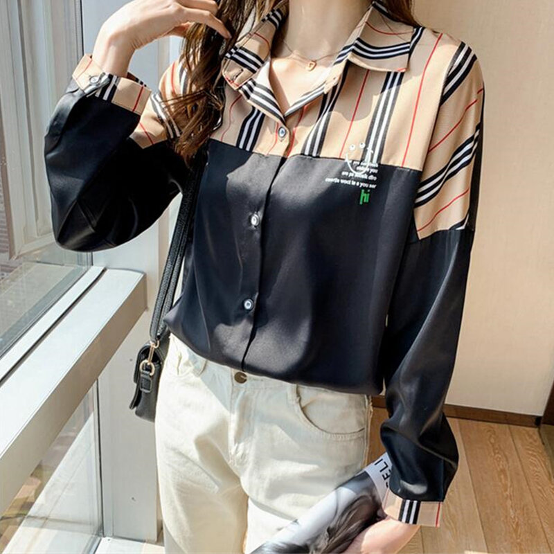 Zenomanshi-Blusa de manga larga con estampado de leopardo para mujer, camisa elegante para oficina, primavera, verano y otoño