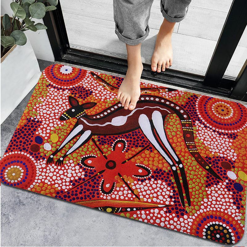 Australian Aboriginal Art ยาวพรมสไตล์นอร์ดิกพรมเช็ดเท้าห้องน้ำ-ห้องน้ำ Mats Doormat ห้องนอนพรม