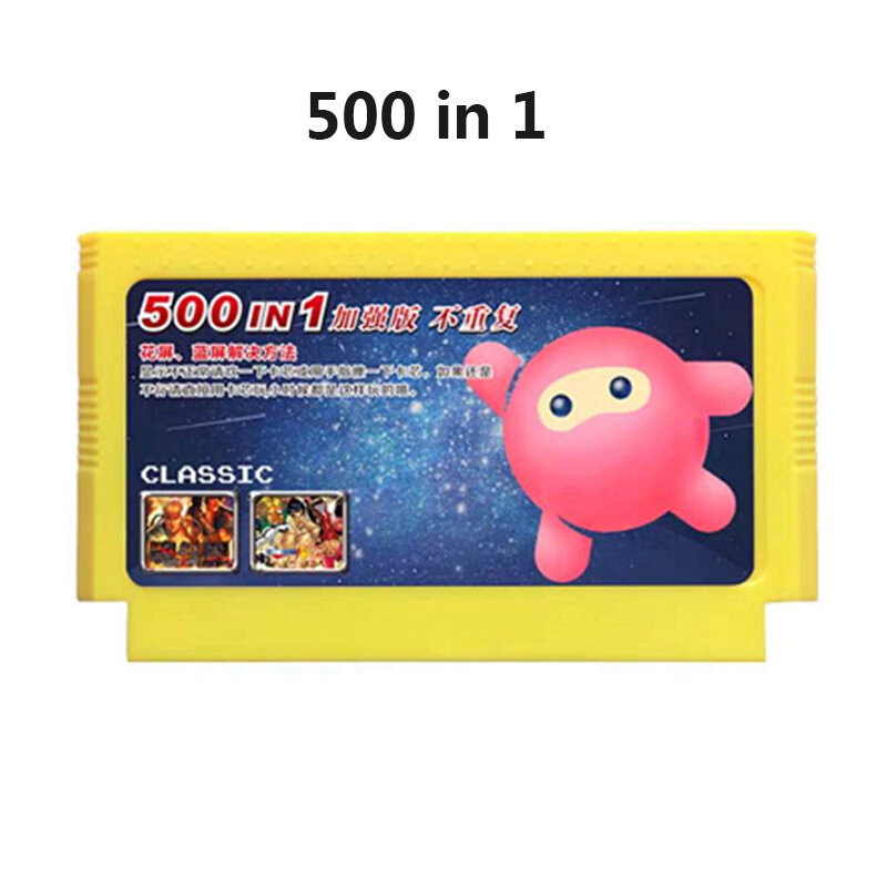 Cartucho de juegos 600 en 1, consola de TV FC de 8 bits, Tarjeta amarilla dedicada, juegos de bolsillo de 60 Pines, colección de tarjetas de juego gratis para la región