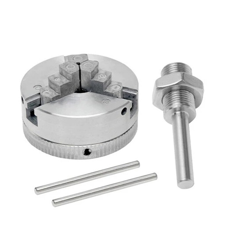 Z011 3 Jaws Lathe Chuck Kit Manual Self-Centering Mini Drill Chuck M12 Connection Rod for Grinding Milling Turning Machine Parts