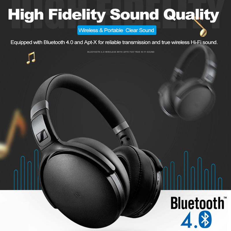 Sennheiser HD 4.40BT Best Wireless Bluetooth Active Noise Cancelling Headphones Stereo Foldable Gaming Earbuds with Microphone