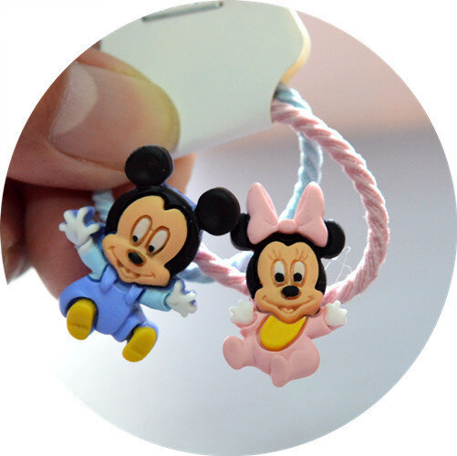2PCS New Cartoon Disney Mickey Princess Headwear Kids Elastic Hair Bands Cute Children Ropes Girls Accessories Baby Headdress