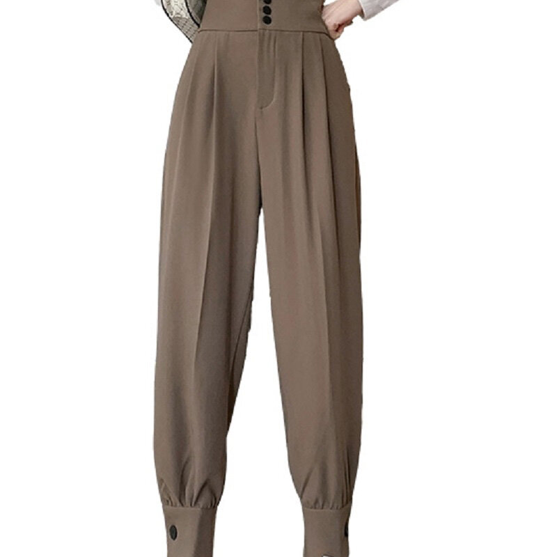 Wisher & Tong damskie spodnie Cargo wysokiej talii jednolity, damski Harem spodnie Vintage koreański moda Streetwear spodnie wiosna 2022