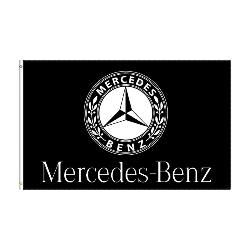 Bendera AMG Mercedes-benz 3X5 Kaki Spanduk Balap Cetak Digital Poliester untuk Klub Mobil